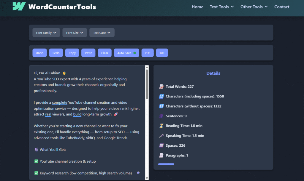 word counter tools net 